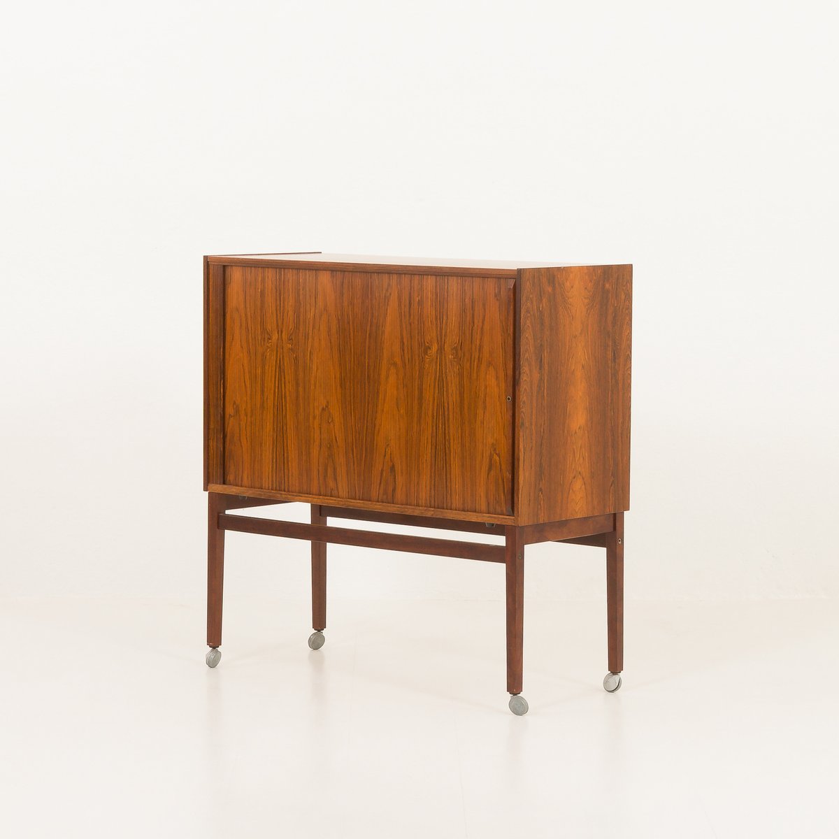 Mid-Century Danish Rosewood Bar Cabinet with Tambour Door, 1960s