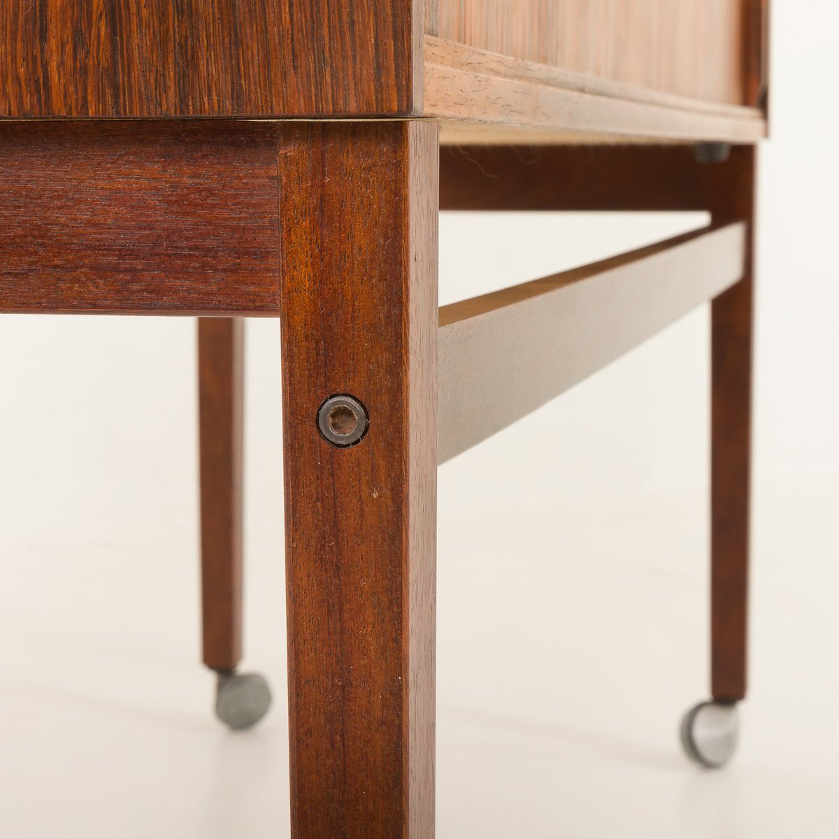 Mid-Century Danish Rosewood Bar Cabinet with Tambour Door, 1960s