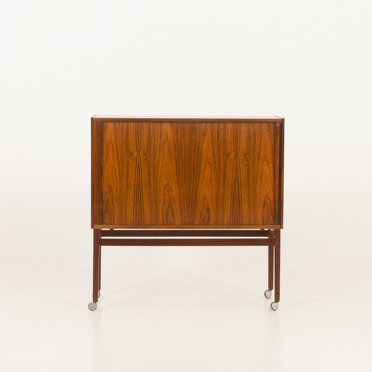 Mid-Century Danish Rosewood Bar Cabinet with Tambour Door, 1960s