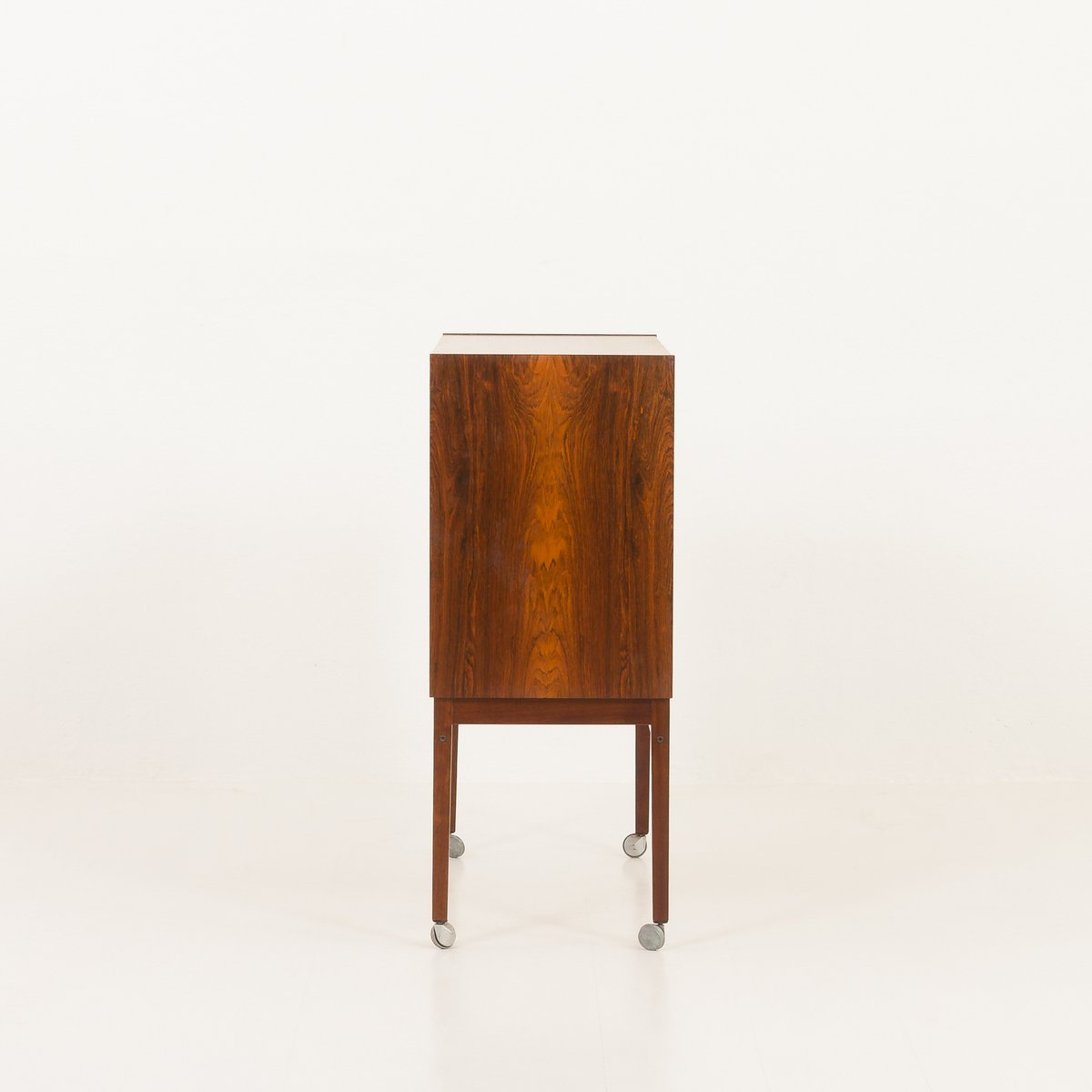 Mid-Century Danish Rosewood Bar Cabinet with Tambour Door, 1960s