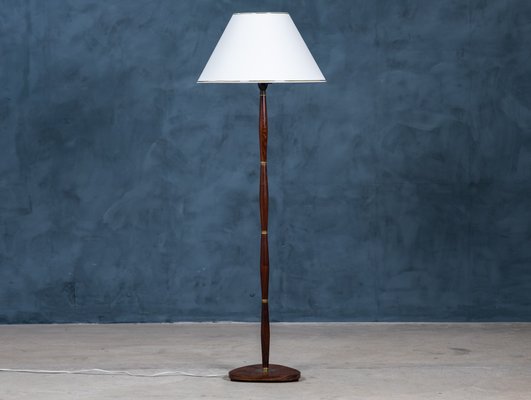 Mid-Century Danish Rosewood & Brass Floor Lamp, 1960s-ZGQ-770164