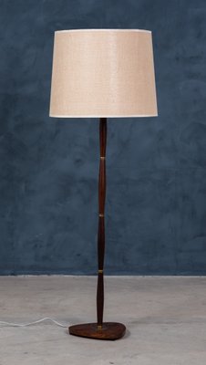 Mid-Century Danish Rosewood & Brass Floor Lamp, 1960s-ZGQ-770164