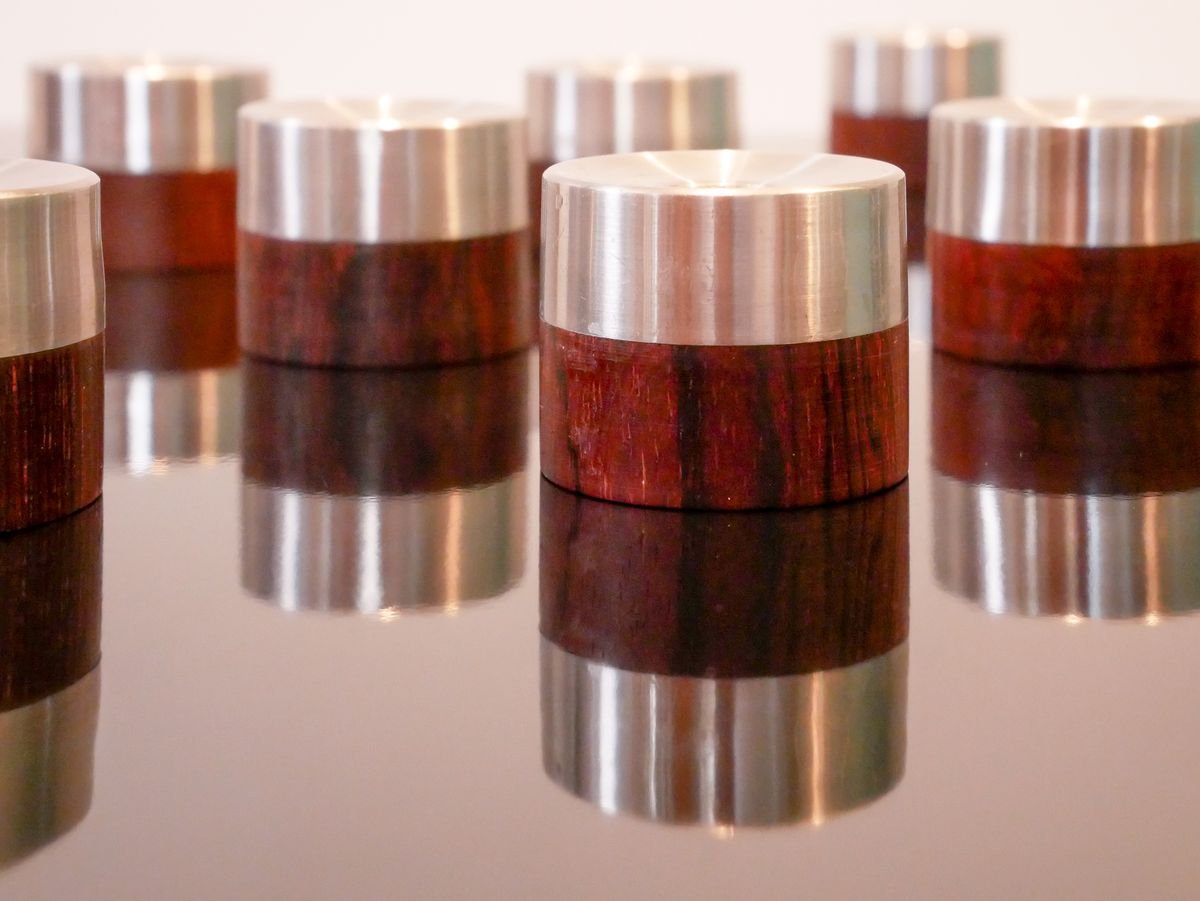 Mid-Century Danish Rosewood Candleholders by nissen richard, Set of 10