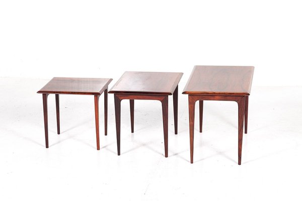 Mid-Century Danish Rosewood Nesting Table Set, 1960s, Set of 3-QVY-899684