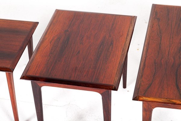 Mid-Century Danish Rosewood Nesting Table Set, 1960s, Set of 3-QVY-899684