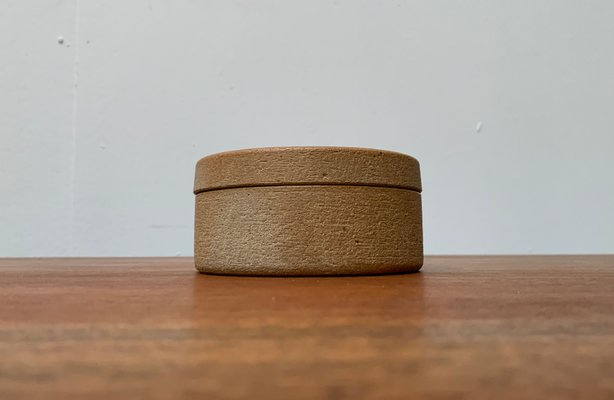 Mid-Century Danish Round Ceramic Box by L. Hjorth for Hjorth Pottery, Denmark-UAH-1107498