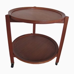 Mid-Century Danish Round Teak Trolley from Sika Møbler, 1960s-GJF-713708