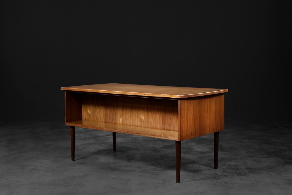 Mid-Century Danish Scandinavian Modern Teak Bilateral Desk, 1960s