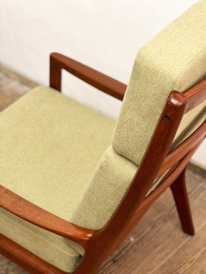 Mid-Century Danish Senator Lounge Chair and Stool by Ole Wanscher for Poul Jeppensens, 1960s, Set of 2-DOY-1384121