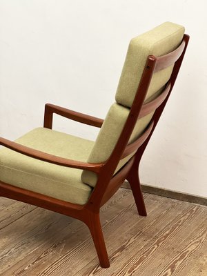 Mid-Century Danish Senator Lounge Chair and Stool by Ole Wanscher for Poul Jeppensens, 1960s, Set of 2-DOY-1384121