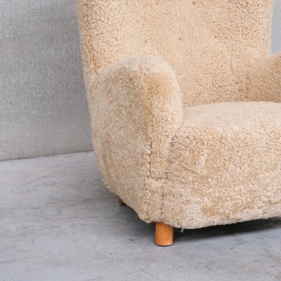 Mid-Century Danish Shearling Teddy Bear Armchair by Mogens Lassen-JRP-1293322