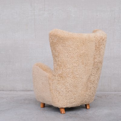 Mid-Century Danish Shearling Teddy Bear Armchair by Mogens Lassen-JRP-1293322