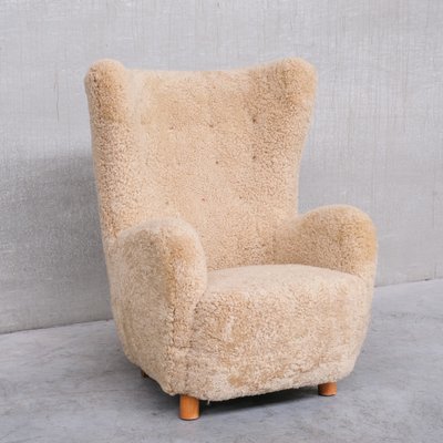 Mid-Century Danish Shearling Teddy Bear Armchair by Mogens Lassen-JRP-1293322