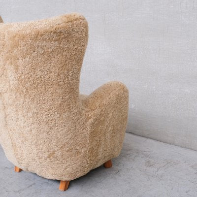 Mid-Century Danish Shearling Teddy Bear Armchair by Mogens Lassen-JRP-1293322