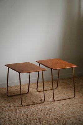 Mid-Century Danish Side Tables in Teak and Steel, 1960s, Set of 2-MXF-1719764