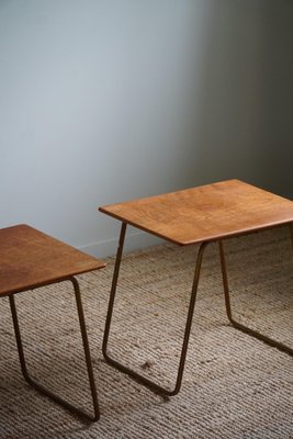 Mid-Century Danish Side Tables in Teak and Steel, 1960s, Set of 2-MXF-1719764