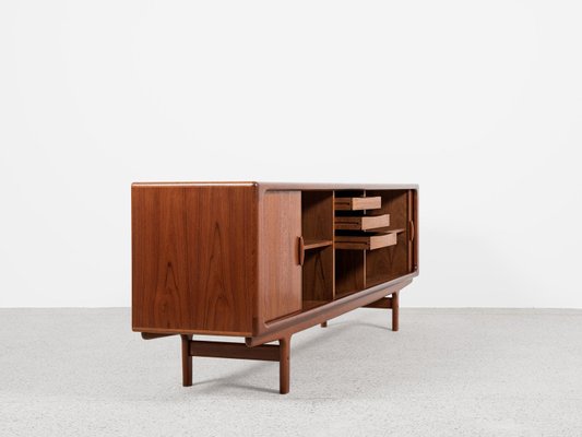 Mid-Century Danish Sideboard in Teak with Tambour Doors attributed to Dyrlund, 1960s-MF-2034062