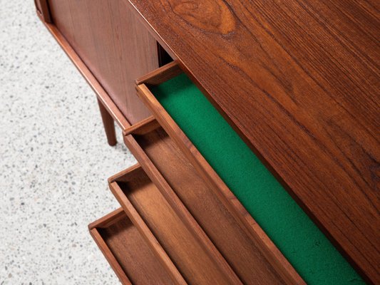 Mid-Century Danish Sideboard in Teak with Tambour Doors attributed to Løvig, 1960s-MF-2034061