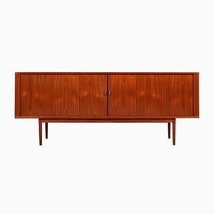 Mid-Century Danish Sideboard in Teak with Tambour Doors attributed to Løvig, 1960s-MF-2034061