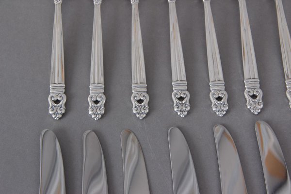 Mid-Century Danish Silver Cutlery Set from Royal Danish, Set of 24-DQ-580222