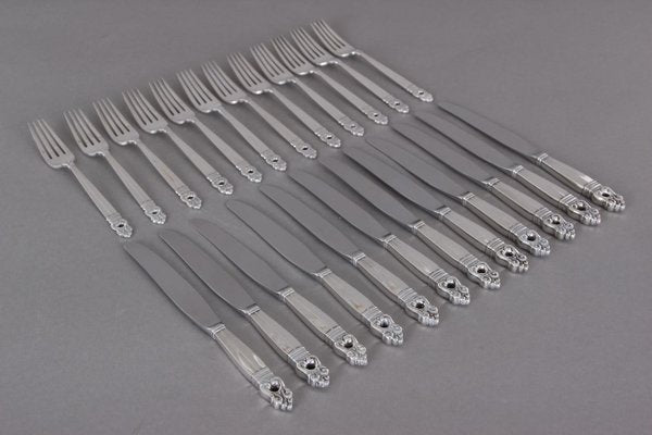 Mid-Century Danish Silver Cutlery Set from Royal Danish, Set of 24-DQ-580222