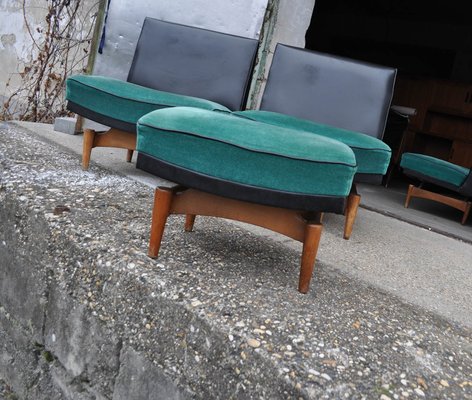 Mid-Century Danish Sofa and Armchairs, 1960s, Set of 4-OXJ-786579