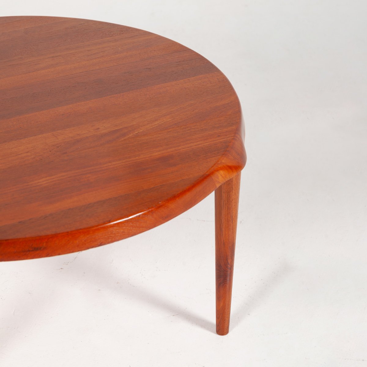 Mid-Century Danish Solid Round Teak Coffee Table by John Boné for Mikael Laursen