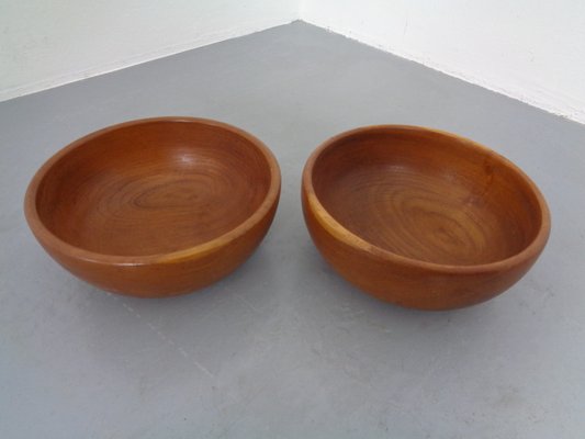 Mid-Century Danish Solid Teak Bowls, 1960s, Set of 2-RDW-845317