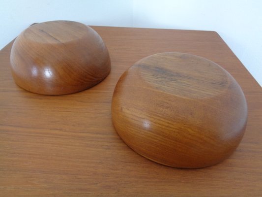 Mid-Century Danish Solid Teak Bowls, 1960s, Set of 2-RDW-845317