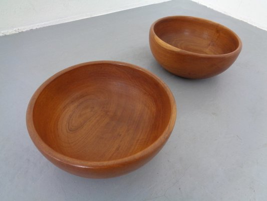 Mid-Century Danish Solid Teak Bowls, 1960s, Set of 2-RDW-845317