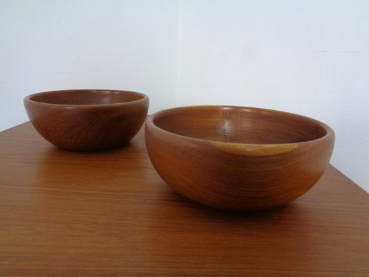 Mid-Century Danish Solid Teak Bowls, 1960s, Set of 2-RDW-845317