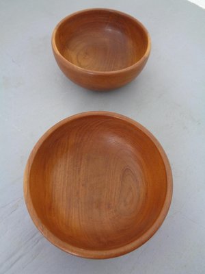 Mid-Century Danish Solid Teak Bowls, 1960s, Set of 2-RDW-845317