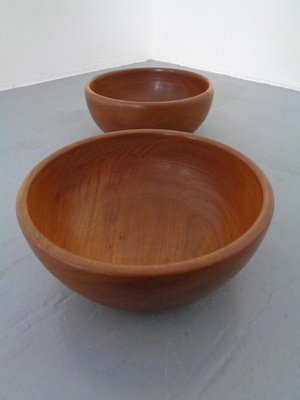 Mid-Century Danish Solid Teak Bowls, 1960s, Set of 2-RDW-845317