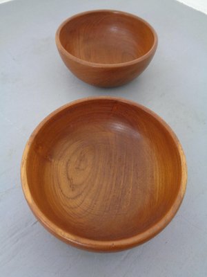 Mid-Century Danish Solid Teak Bowls, 1960s, Set of 2-RDW-845317