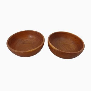 Mid-Century Danish Solid Teak Bowls, 1960s, Set of 2-RDW-845317