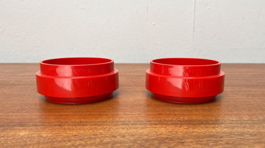 Mid-Century Danish Space Age Red Stacking Bowls from Nordsted Design, 1960s, Set of 2