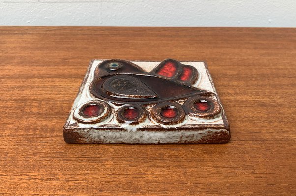 Mid-Century Danish Stoneware Bird Wall Plate by Noomi Backhausen for Søholm, 1960s-UAH-1341984