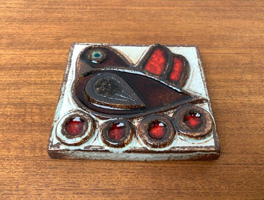 Mid-Century Danish Stoneware Bird Wall Plate by Noomi Backhausen for Søholm, 1960s-UAH-1341984