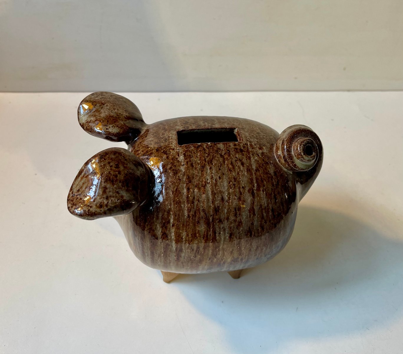 Mid-Century Danish Stoneware Money Piggy Bank by Per Steffen Petersen, 1970s