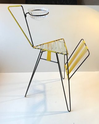 Mid-Century Danish String Giraffe Magazine Rack and Smoke Station, 1950s-LCR-883326