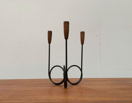 Mid-Century Danish String Style Teak Candleholder, 1960s-UAH-1122392