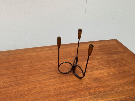 Mid-Century Danish String Style Teak Candleholder, 1960s-UAH-1122392