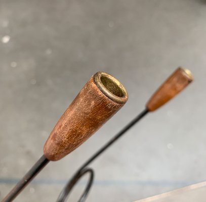 Mid-Century Danish String Style Teak Candleholder, 1960s-UAH-1122392