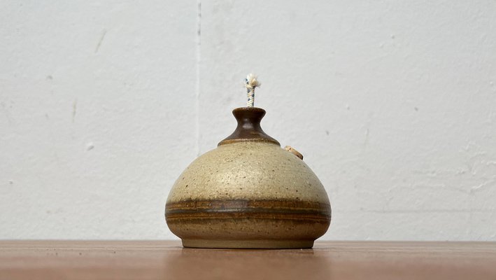 Mid-Century Danish Studio Pottery Oil Lamp from Bjergard, 1960s-UAH-1703925