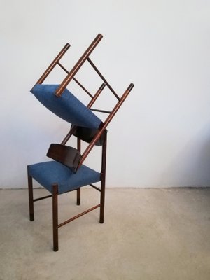 Mid-Century Danish Style Dining Chairs in Mahogany & Rosewood,1960, Set of 4-UIW-1295050