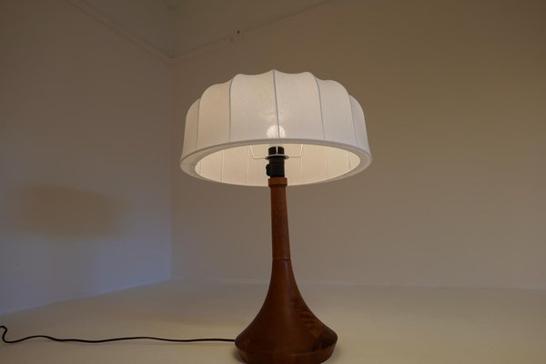 Mid-Century Danish Table Lamp in Solid Teak by Lisbeth Brams, 1960s-UYK-1175785