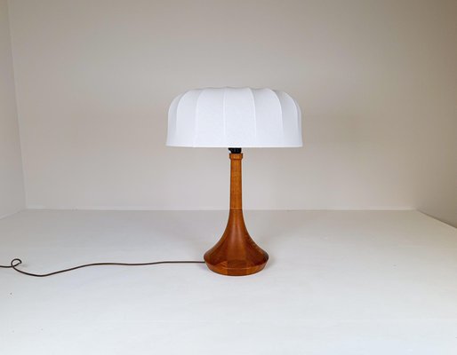 Mid-Century Danish Table Lamp in Solid Teak by Lisbeth Brams, 1960s-UYK-1175785