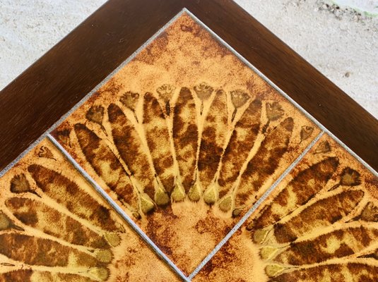 Mid-Century Danish Teak and Ceramic Nesting Tables, 1960s, Set of 3-OJT-1289627