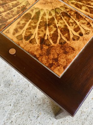 Mid-Century Danish Teak and Ceramic Nesting Tables, 1960s, Set of 3-OJT-1289627