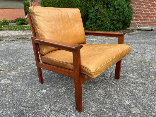 Mid-Century Danish Teak and Leather Armchairs by Illum Wikelso, 1960s, Set of 2-GON-1727873